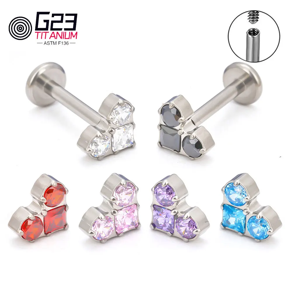 

New Heart Ear Nose Stud Piercing G23 ASTM F136 Titanium Cartialge Tragus Spiral Perforated Labret Lip Nail Body Jewelry