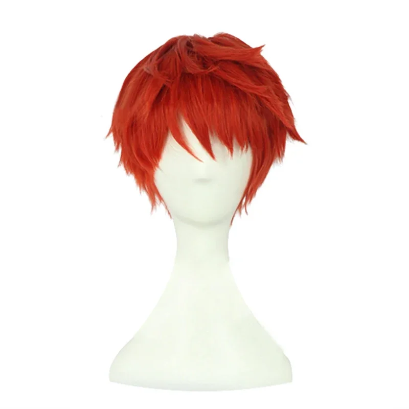 Game FGO Shirou Emiya Red Short Anime Heat Resistance Cosplay Hair Wig Synthetic Hair Fashion Wigs