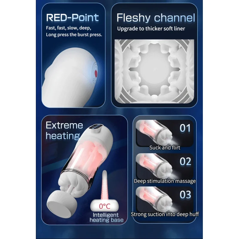 Real Air Sucking Male Masturbator Automatic Vacuum Erotic Oral  Cup Adult Sex Toys For Men Masturbation Goods Toy