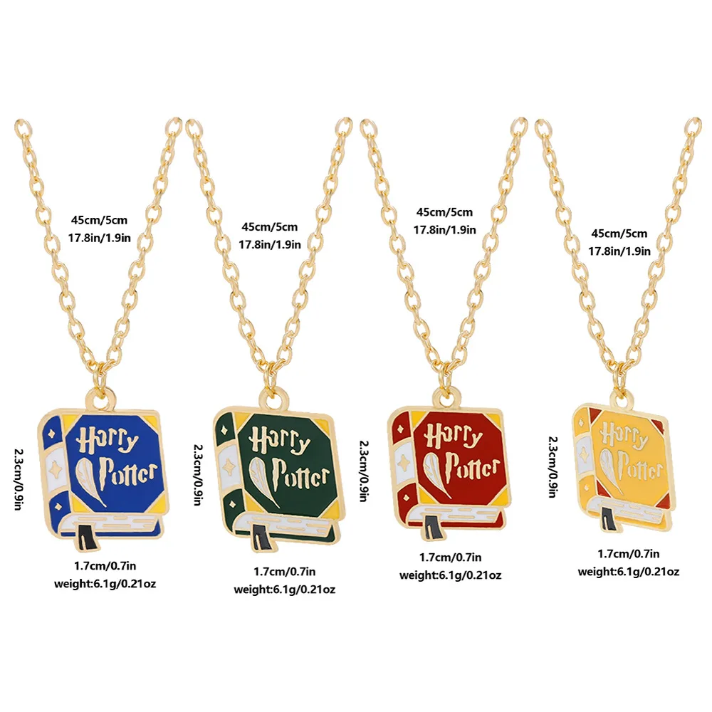 Hogwarts Necklace Cosplay Accessory Cartoon Magic Anime Figure Slytherin Gryffindor Metal Collar Chain Hanging Neck Gifts