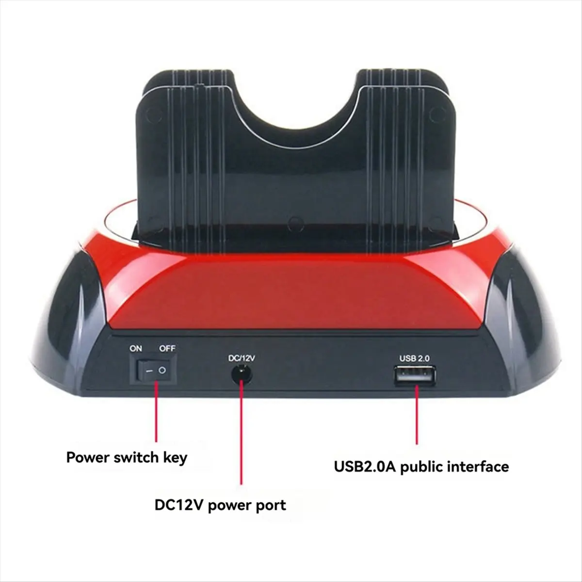 ABIU Dual Slot Hard Drive Docking Station for 2.5&3.5 Inch SATA/IDE HDD SSD USB External Disk Box Enclosure Case EU Plug