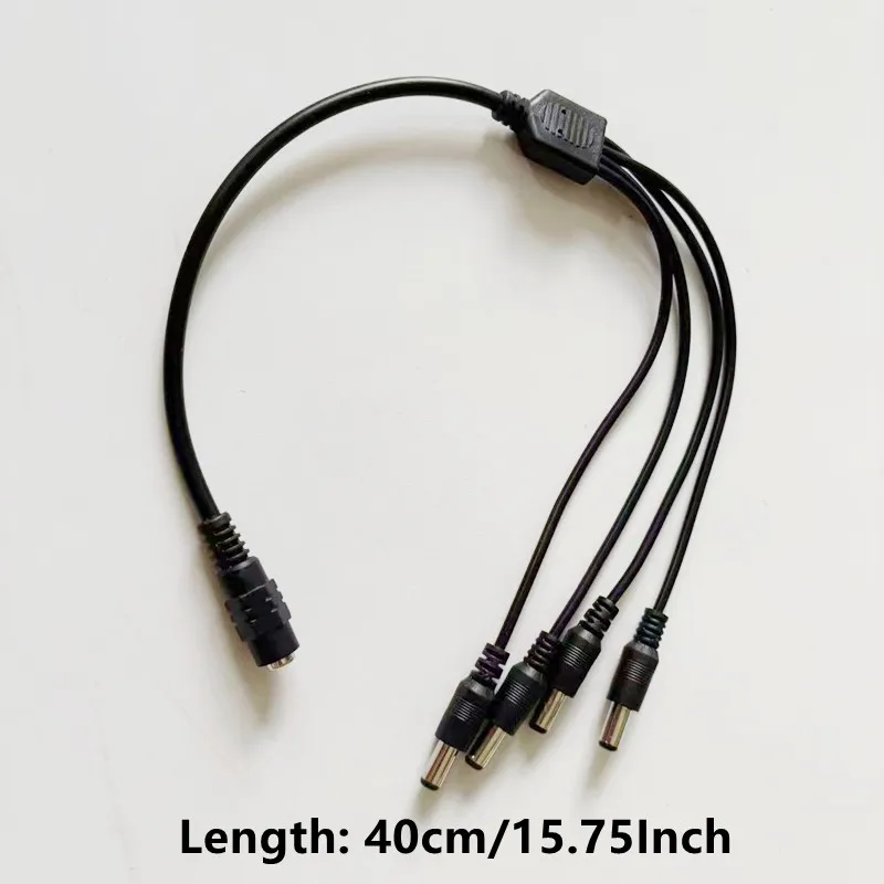 1/2/5 Pieces DC Power Splitter Cable 1 to 2/4/8 Ways 5V 12V 5.5*2.1mm Connector Cord For LED Strip Lights CCTV Camera