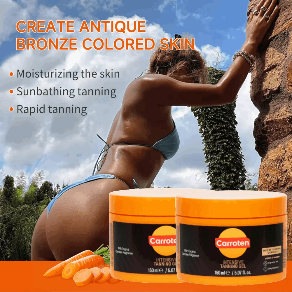Carrot Shimmer Tanning Gel - Sunless Tanning Lotion for Face & Body Moisturizing Smooth Finish Quick Tanning Long-Lasting Bronze