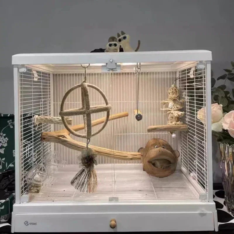 

#y^#v Accessories Bird Cage Parrot Beautiful Passaros Metal Hamster Cage Feeder Palomas Maisons Petits Animaux Pet Furniture CY5