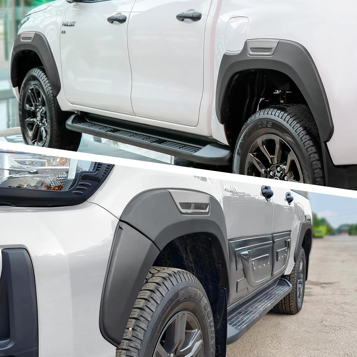 Wheel Arch Fender Flares Mudguards for Toyota Hilux 2015-2024 Matte Black 6pcs/set 5