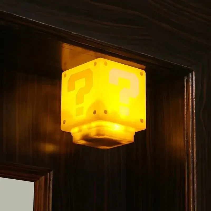 LED Pergunta Mark Brick Night Light com Música, Lâmpada de mesa de carregamento USB, Aniversário e presentes de Natal