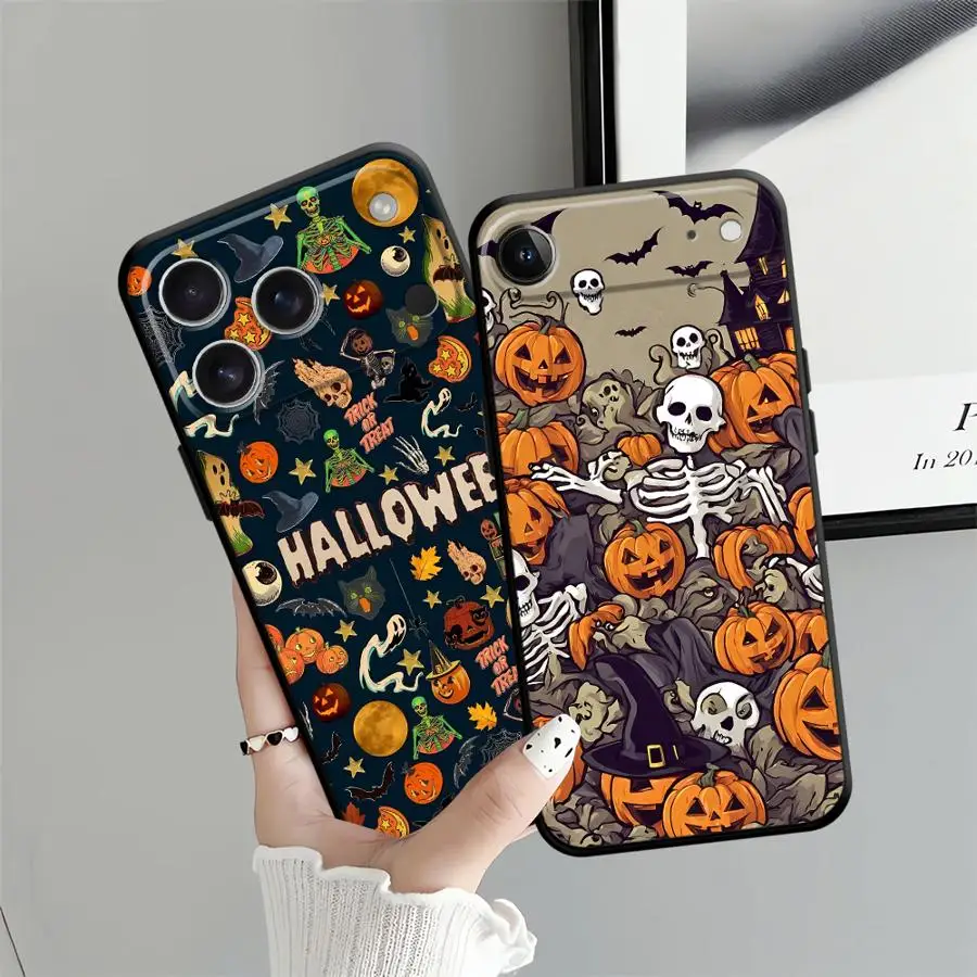 حافظة لهاتف آيفون 12 14 SE 7 8 17Air 15 Plus 17 16 Pro Max 11 13 Mini X XS XR غطاء هاتف خلفي ناعم أشباح الهالوين الرائعة #3