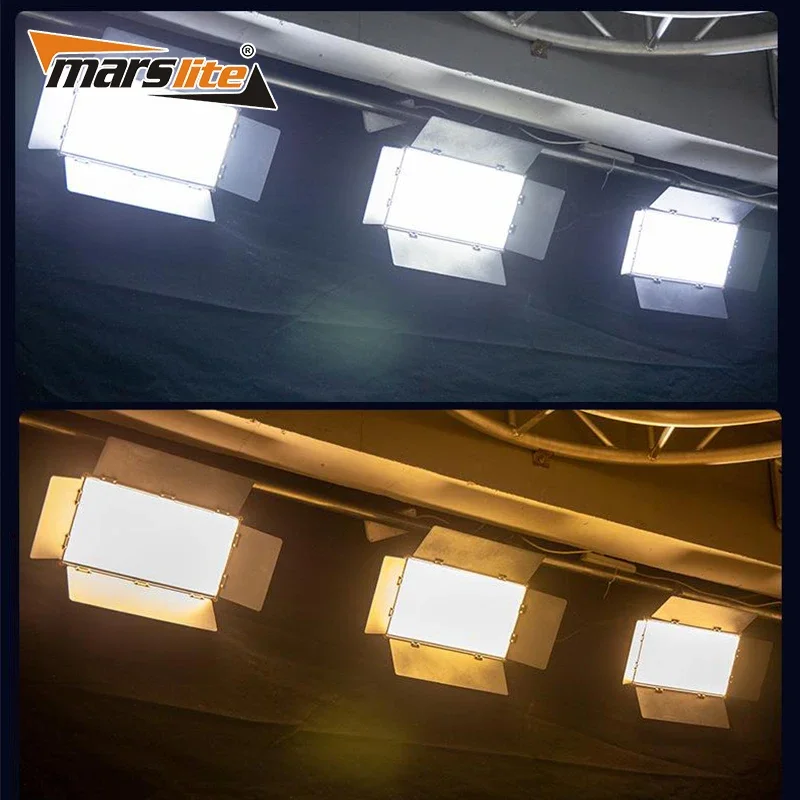 Marslite 120W TV Studio Lighting Bi-color Temperature LED Panel Sunlight Photography Studio Flat Panel Soft Light