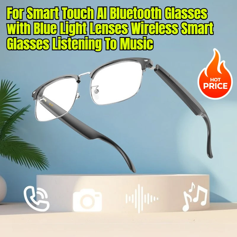 

Для Smart Touch AI Bluetooth-очки с линзами синего света Беспроводные умные очки для прослушивания музыки