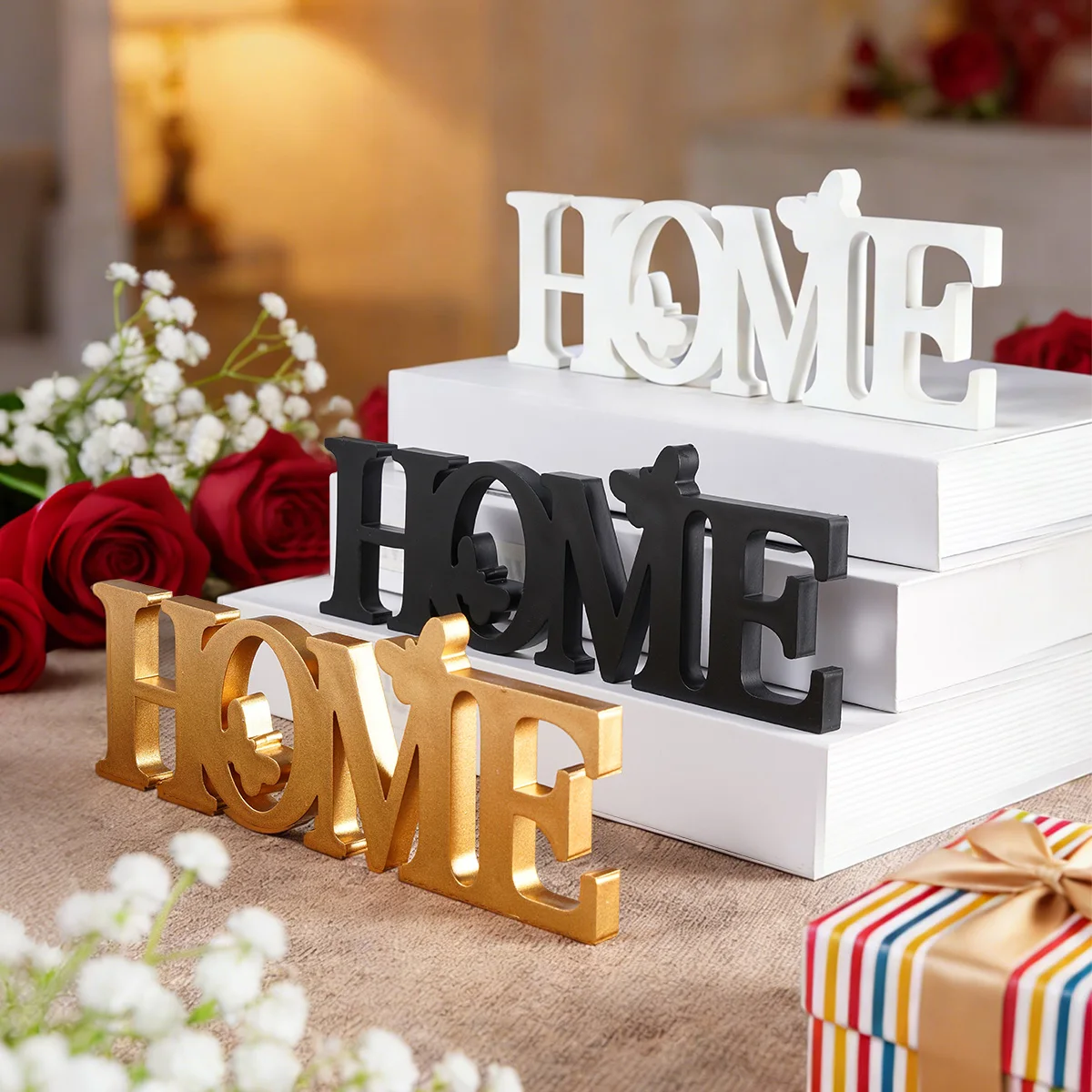 1PC, Valentine's Day Simple Home-Shaped Desktop Decoration, Suitable for Holiday Party and Gathering Decoration