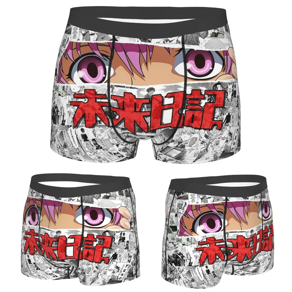 

Boxer Underpants Shorts Yuno Gasai By Mirai Nikki Panties Male Comfortable Underwear for Homme Man Boyfriend Gift