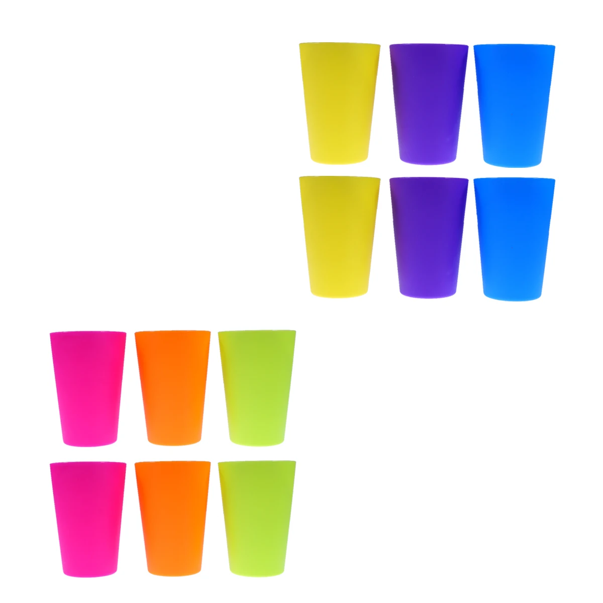 

12pcs Plastic Drinking Cups Beverage Glassware Outdoor Picnic Home Cafe Use Stackable Water Beer Wine Cups