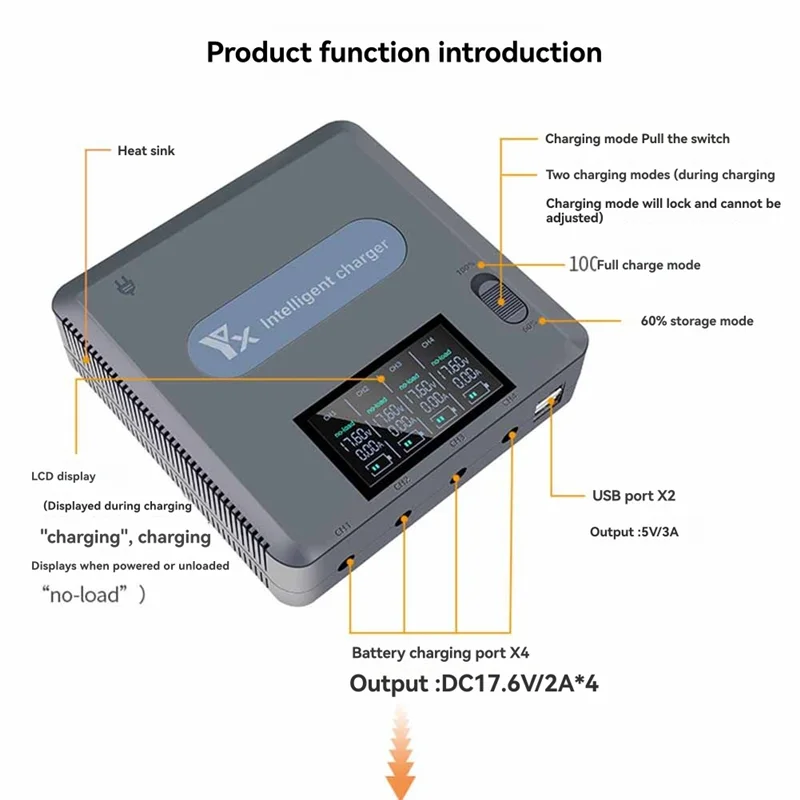 شاحن بطارية ذكي سريع AA60 لـ DJI Mavic 3 محور شحن بشاشة رقمية لملحقات الطائرة بدون طيار