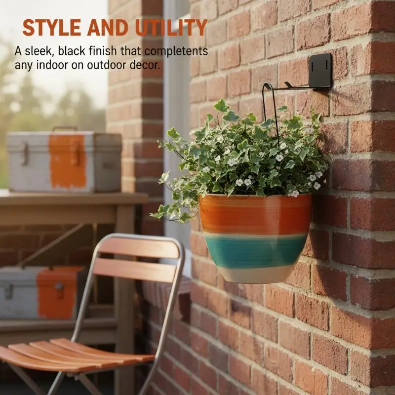 @*1Pcs Storage Hook With Ventilation Slots Black Metal Tool Easy-to-Install Garage Organizer For Lawn Mowers And Branch Trimmers