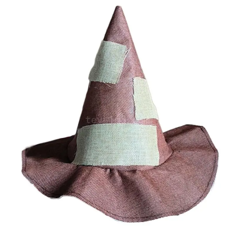 Witch Hats Halloween Costume Accessory for Halloween Party Decorations Hat with Elegant Burlap for Masquerade