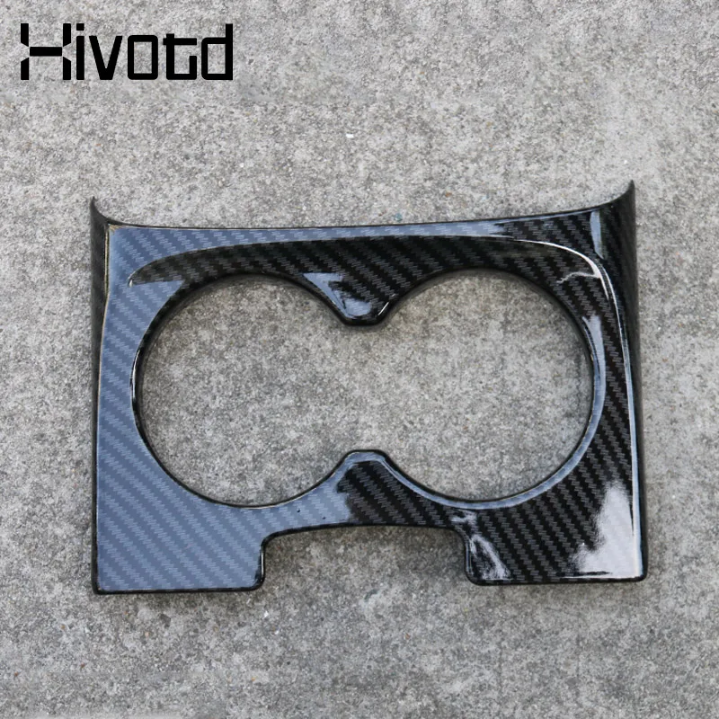 Hivotd Front Water Cup Holder Cover Garnish Trim Carbon Car Accessories Interior Products For Citroen C5 Aircross 2017 - 2021