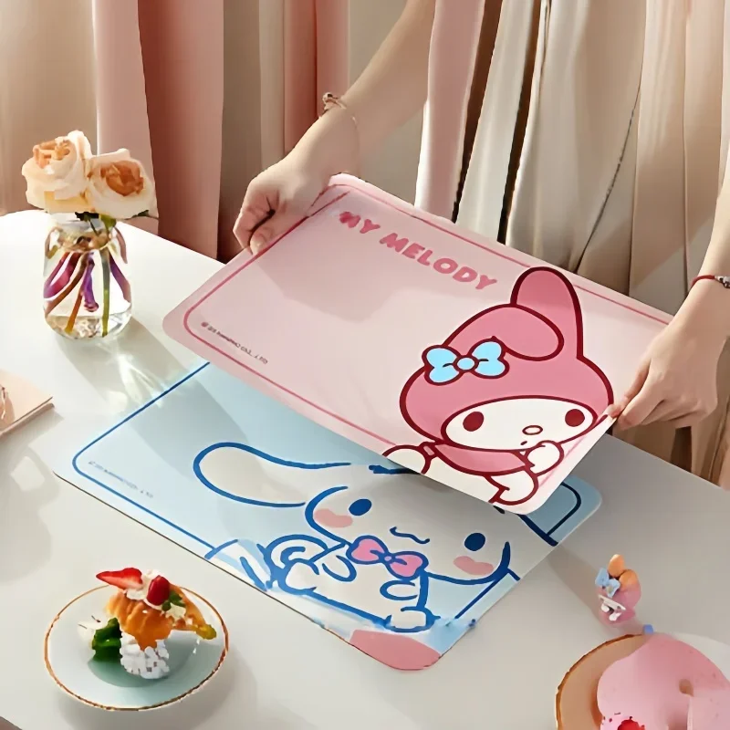 New Sanrio Kawaii Hello Kitty My Melody Cinnamoroll Children\'s Student Home Cartoon Dining Table Wash-free Insulated Placemat