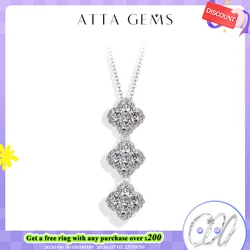 ATTAGEMS 2025 Necklaces for Women Full D Color Moissanite 925 Sterling Silver Pendant Classic Engagement Wedding Fine Jewelry