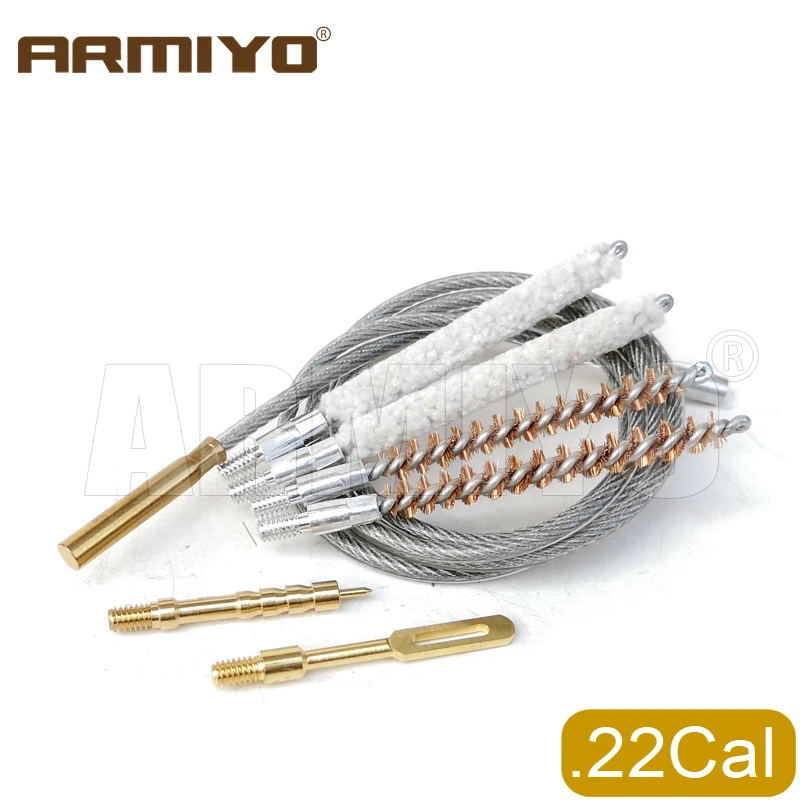 Armiyo Taktisches 7-teiliges Set.17Cal ~.30Cal Bürstenreinigungsstäbchen Patch-Halter Pin Kohlenstoff Langlebiges Kabelseil Jagdzubehör – Detail 4