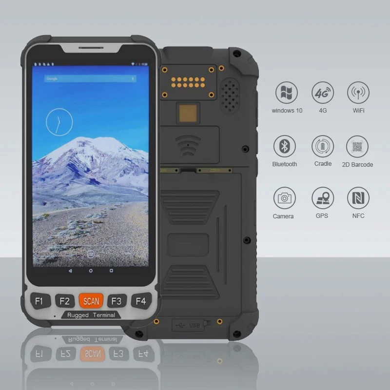 5.5 Inch Handhelds PDA Rugged Windows OS With 2D Barcode Scanner Mini Data Collector Tablet