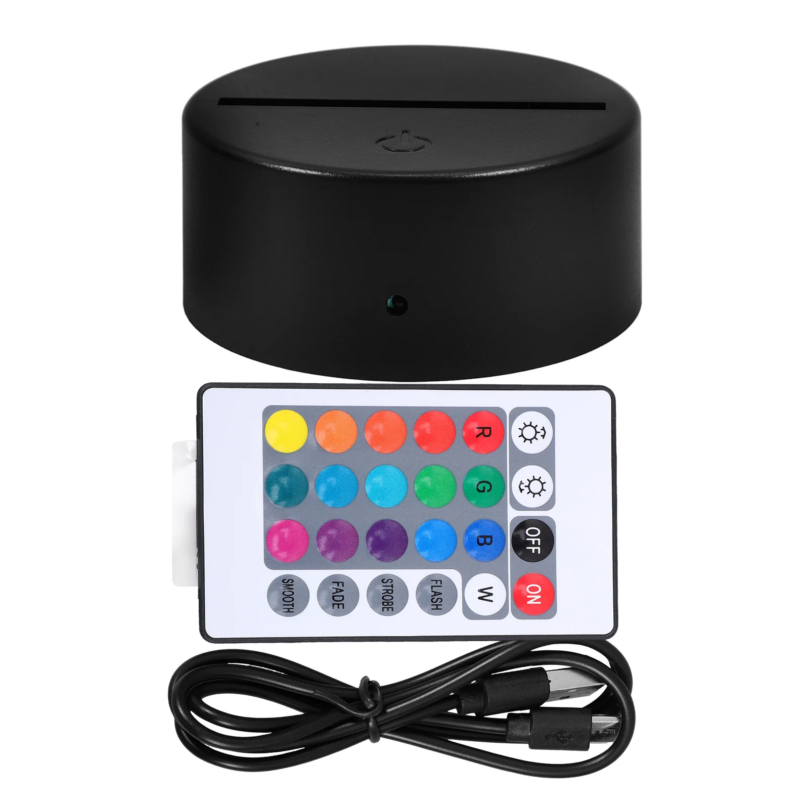 

Creative Touch 7 Colors USB Charging LED Desk Lamp Black Stand Remote Control Acrylic Board Plastic Display Base Night Light
