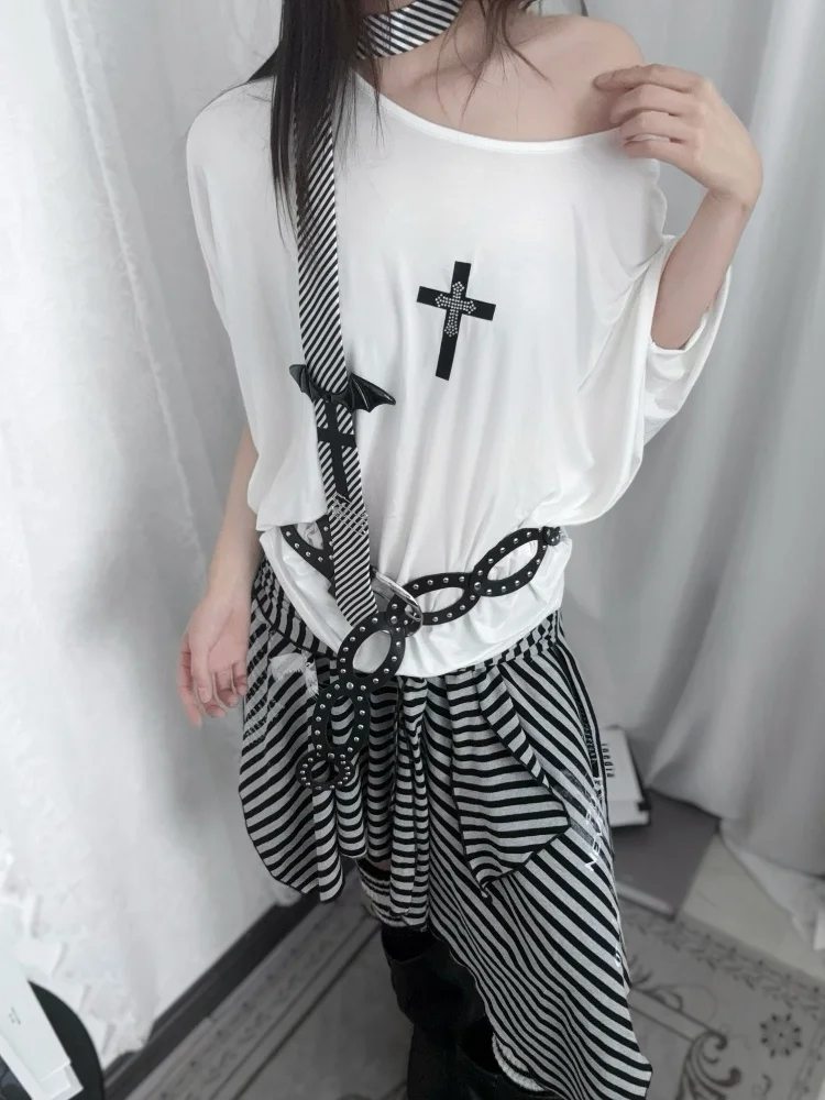 

Легкая свободная футболка Casper970 Vintage Street Sle с принтом и рукавами «летучая мышь» для женщин, летний топ с коротким рукавом