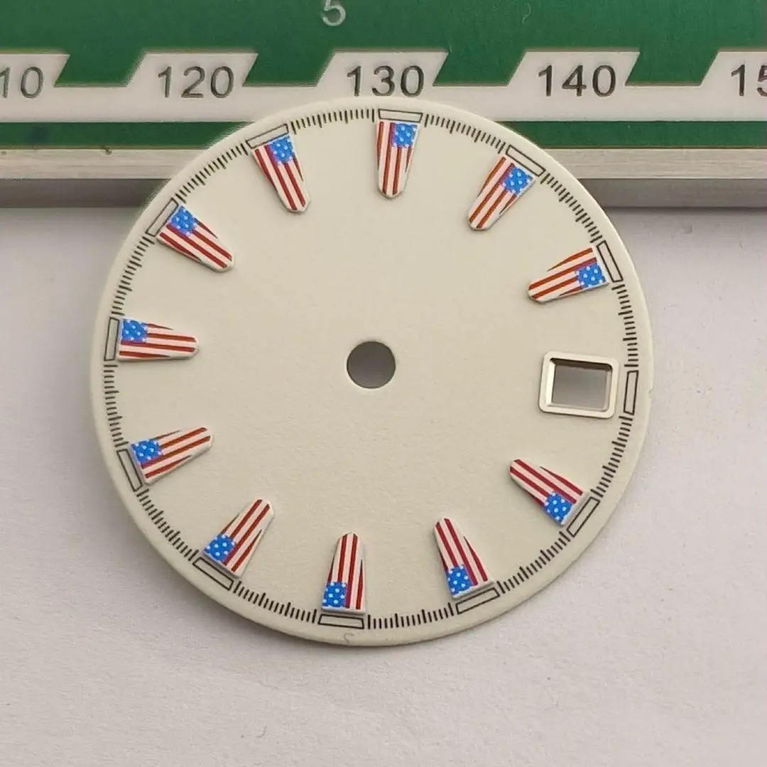 28.5mm NH35 Watch Dial USA America Britain EU National Flag Watch Faces Accessory  Customize Dial For NH35 NH36 Movement