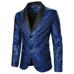 Mens Business Formal Wedding Casual Premium Stretch Embroidered Pattern Slim Button Pocket Classic Fit Blazer 2024 Hot Sale