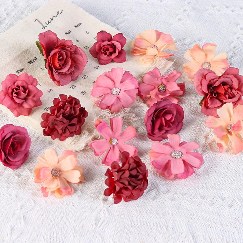 Rose Artificial Flowers Combo for Home Decor Wedding Party Decoration Fake Flowers Bridal Bouquet Craft Garland Gift Accessories