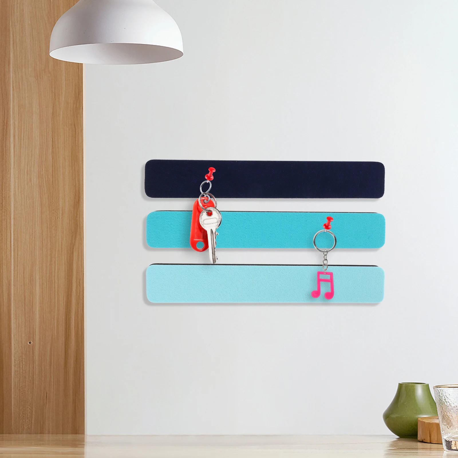 

6Pcs Felt Bulletin Board Strips Self Adhesive Wall Pinboard for Memo Calendar Photo Display Multi Functional Room Decoration