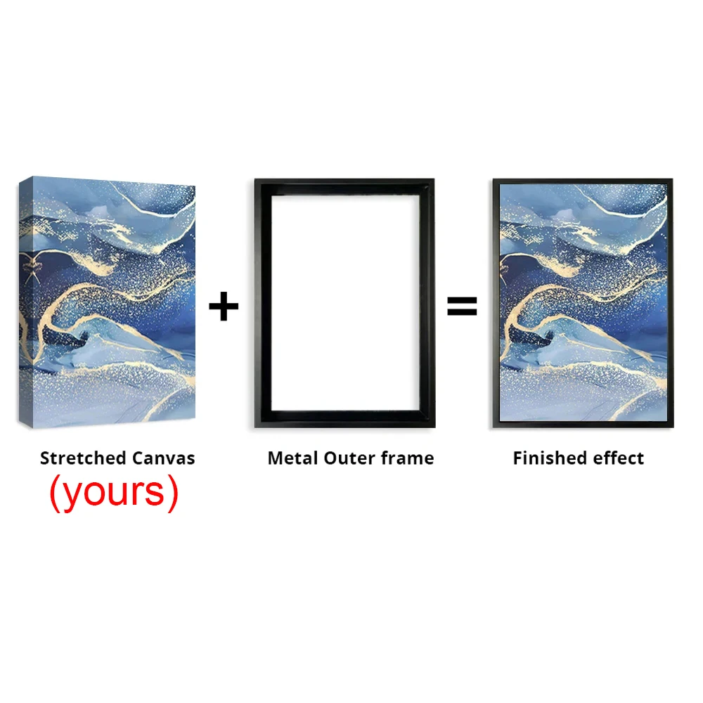 1 قطعة الحديثة الأسود سبائك الألومنيوم قماش الإطار قماش الإطار إطار خشبي صورة خشبية النفط اللوحة قماش الماس اللوحة الإطار