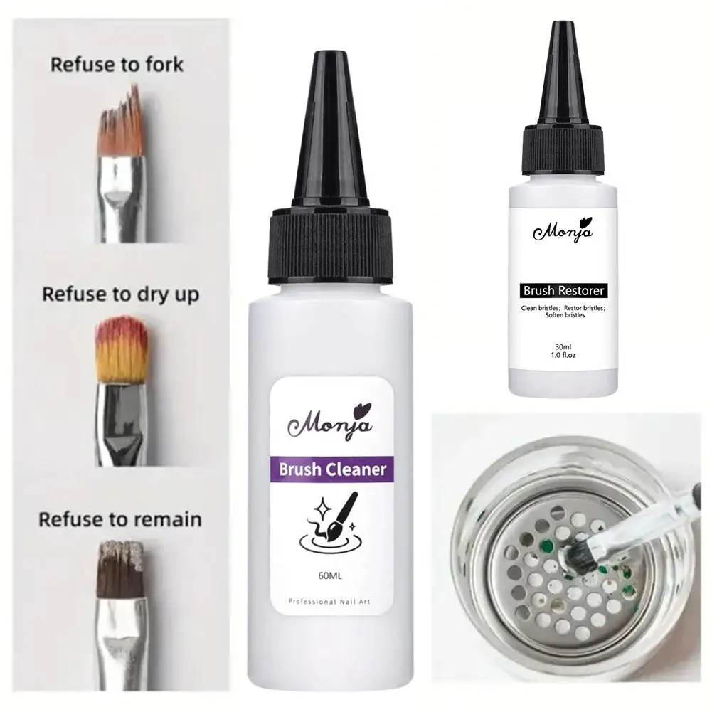 Płyn do czyszczenia pędzli do paznokci 30/60ml, usuwający akryl, profesjonalny, szybki, do manicure UV, żelu, narzędzie, odtłuszczacz, polerka, czyszczenie F1L0