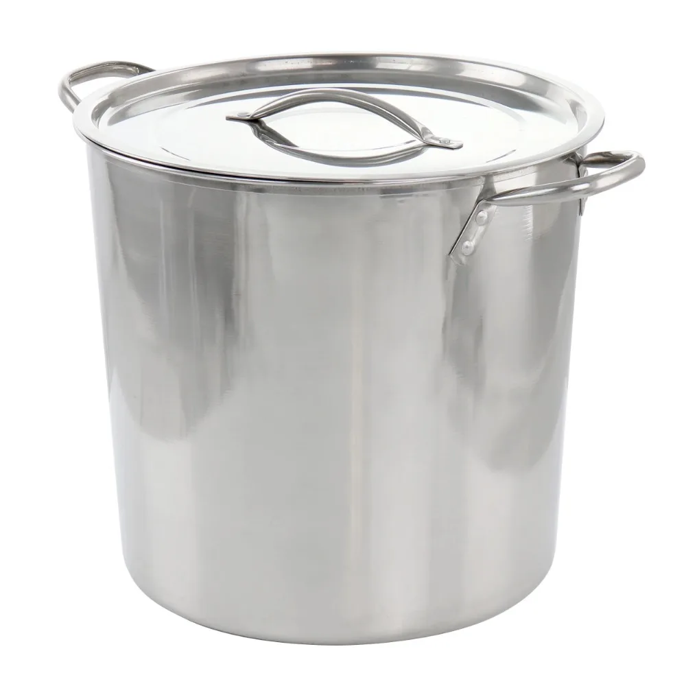 

Whittington 16-Quart Stainless Steel Stock Pot with Lid, Silver, Mirror Polish Finish