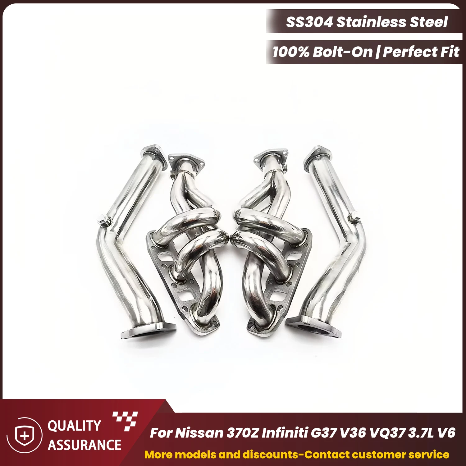 

ECCF SUS304 Sports Headers For Nissan 370Z Infiniti G37 V36 VQ37 3.7L V6 High Flow Performance Upgrade
