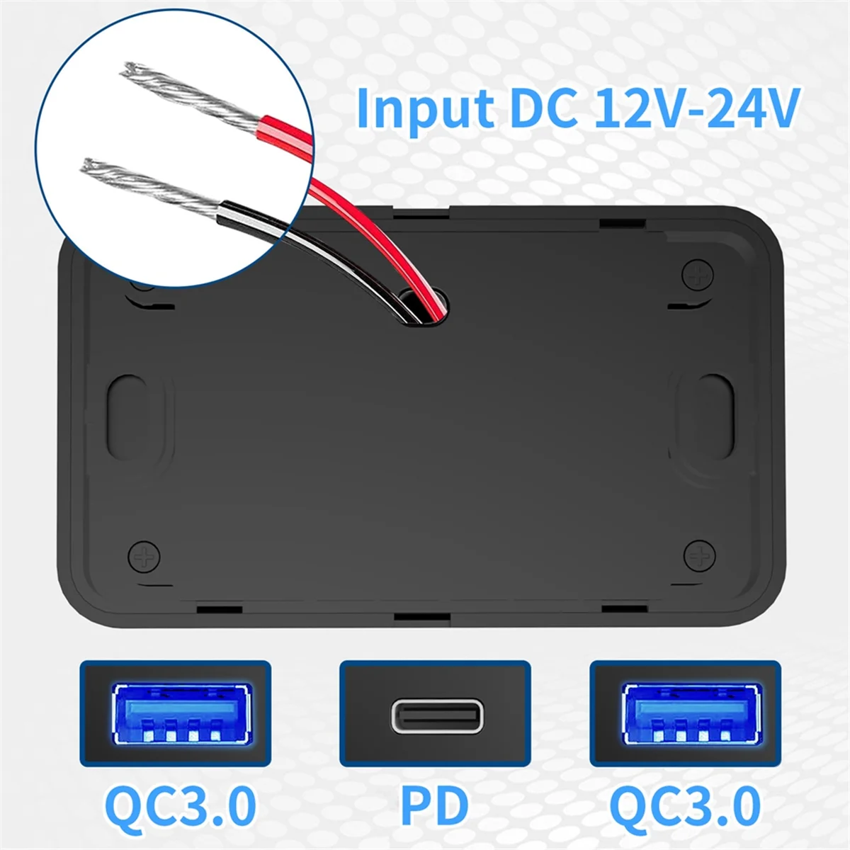 車の壁充電パネル,USB出力,電源コンセント,船舶用バス,RV,トラック,qc3.0,pd3.0,qc3.0,66w,12v