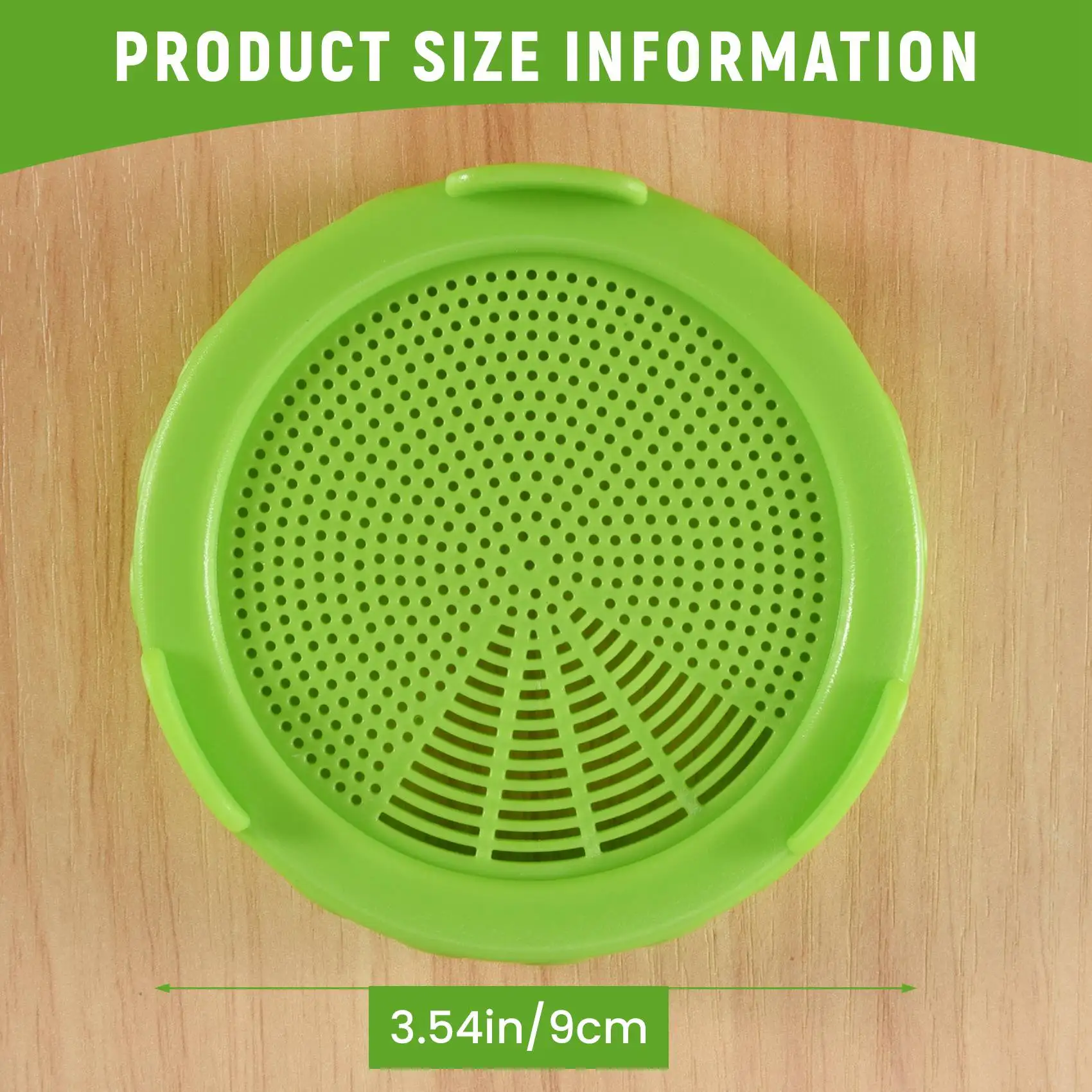 PZHI 6 Pack Sprouting Jar Strainer Lids Wide Mouth Screen Sprouting Kit for Growing Bean Broccoli Mung Beans Green 9cm Diameter