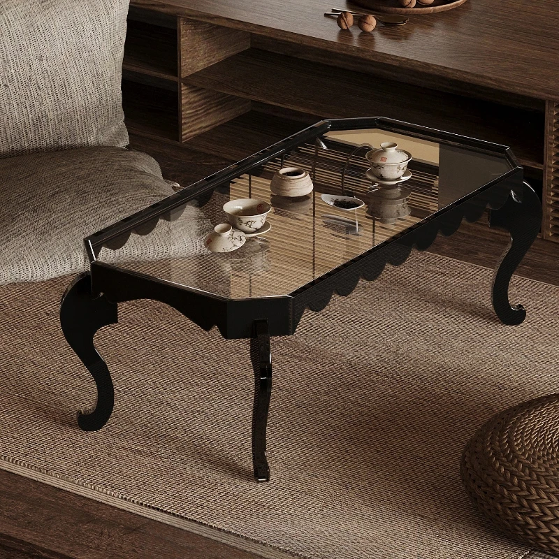 Home silent wind coffee table living room home tea table acrylic transparent senior retro designer creative bay window