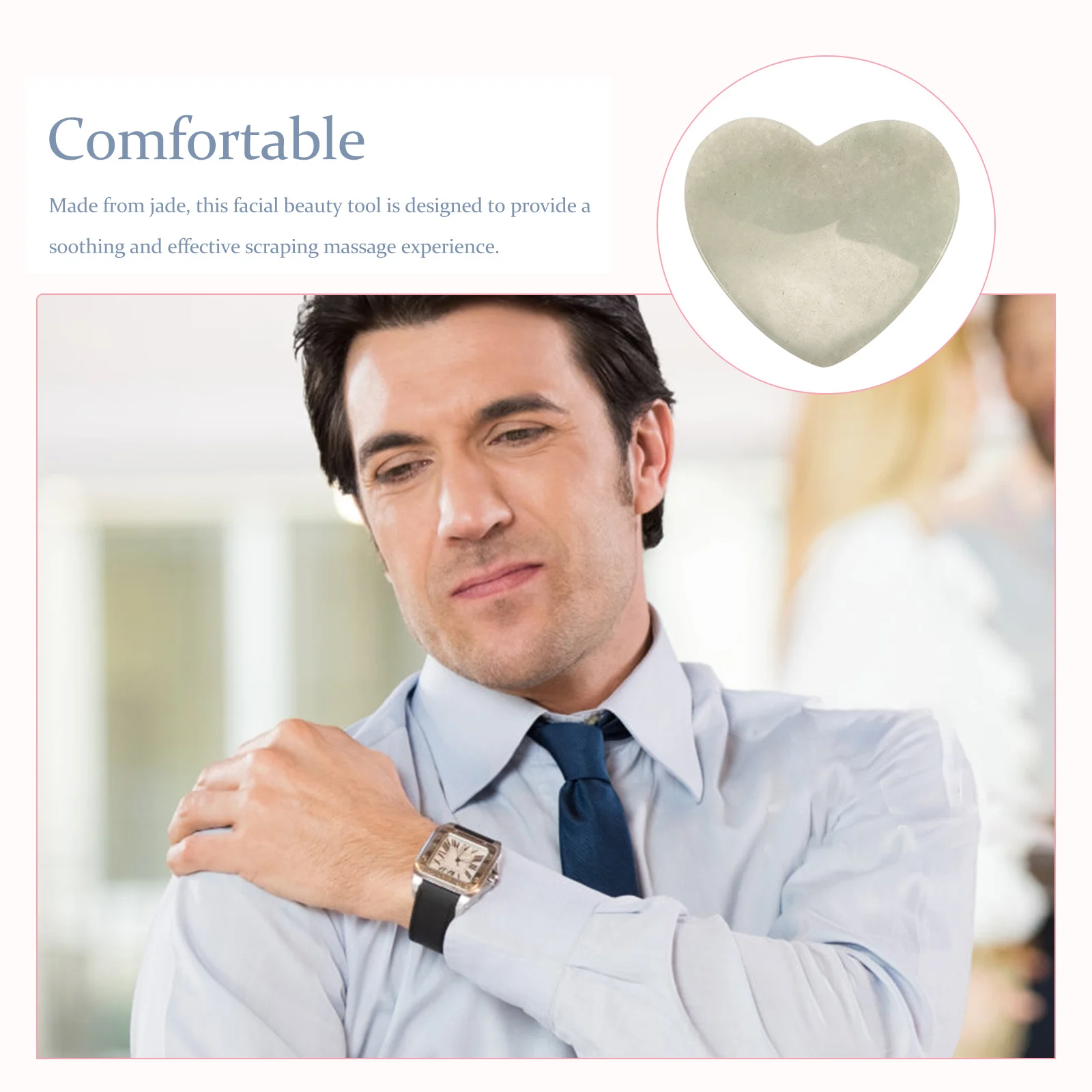 أداة اليشم جواشا لتدليك الوجه والرقبة والعناية بالبشرة الناعمة أداة نحت الوجه الأساسية من حجر غوا شا #1