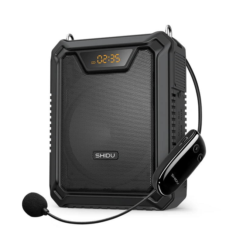 SHIDU IPX5  Waterproof   Portable PA Loudspeaker TYPE-C Rechargeable Bluetooth UHF Wireless Voice Amplifier for Teacher