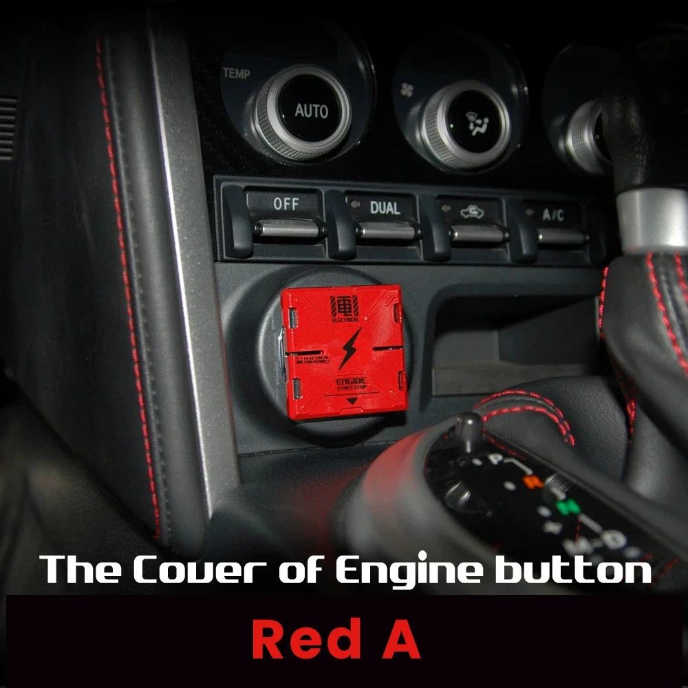 Slide-out Full Metal Mecha Cars and Motorcycles One-touch Start Button Protective Cover Decorative Car Accessories