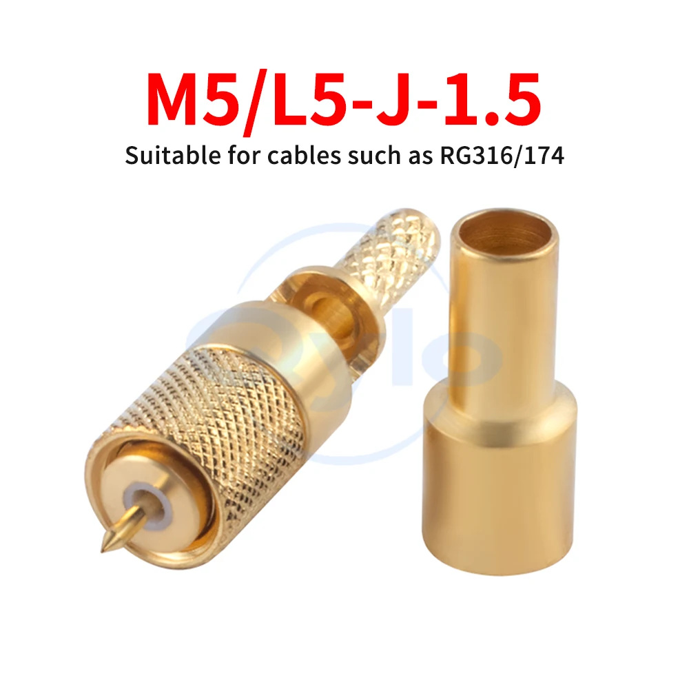 Accelerometer Connector M5/L5-J Male Spring-Loaded Retractable Solid Copper RF Connector 10-32UNF (1 pcs)