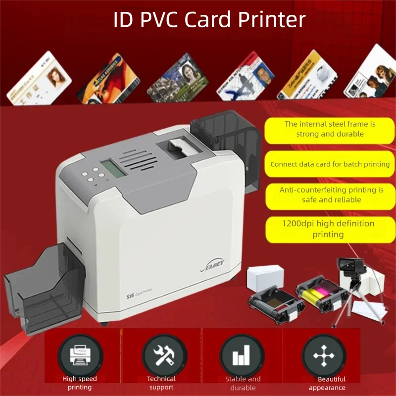 Seaory S20/16/18 Dual-sided PVC Card Printer Plastic ID NFC RFID Magnetic Card Printer For Office Business Employee Student Card