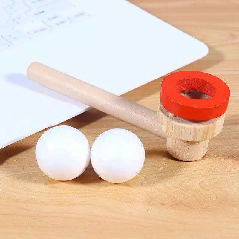 Classic Wooden Game Floating Ball Blow Pipe & Balls Blowing Toys Training Lung Capacity Montessori Early Learning Fun - view 3