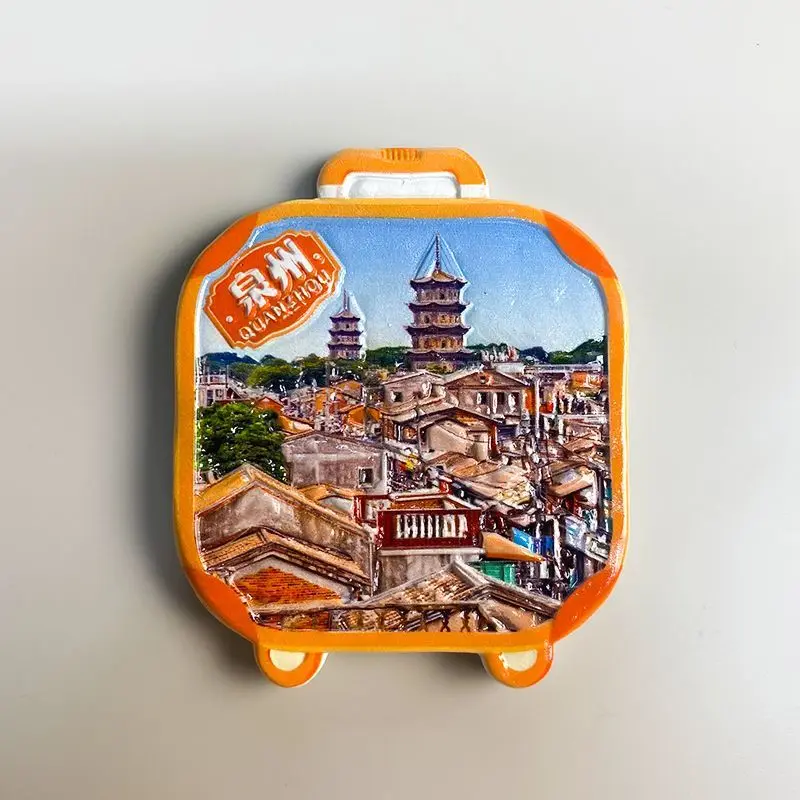 

Quanzhou Cultural and Creative Tourism Commemorative Suitcase Style Magnetic Fridge Magnet Gift Personalized 3D Decoration
