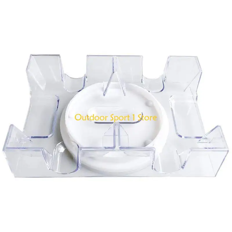 A0KA 2/6 Deck Clear Card Card Card Card Card Card Card مع صينية دوارة