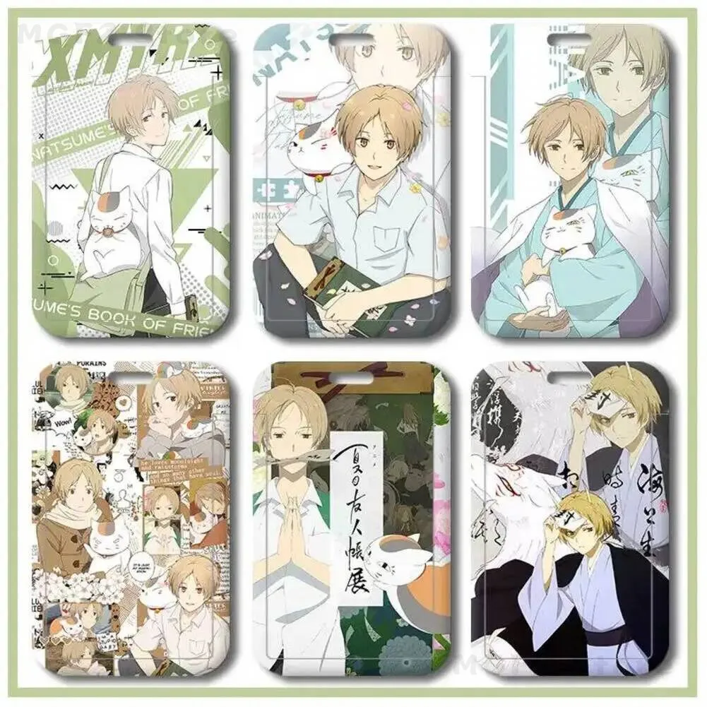 

New Q edition Natsume's Book of Friends Card Badge Holder with Keychain Key Chain Hang Anime Rope Key Rings Japanese Gift