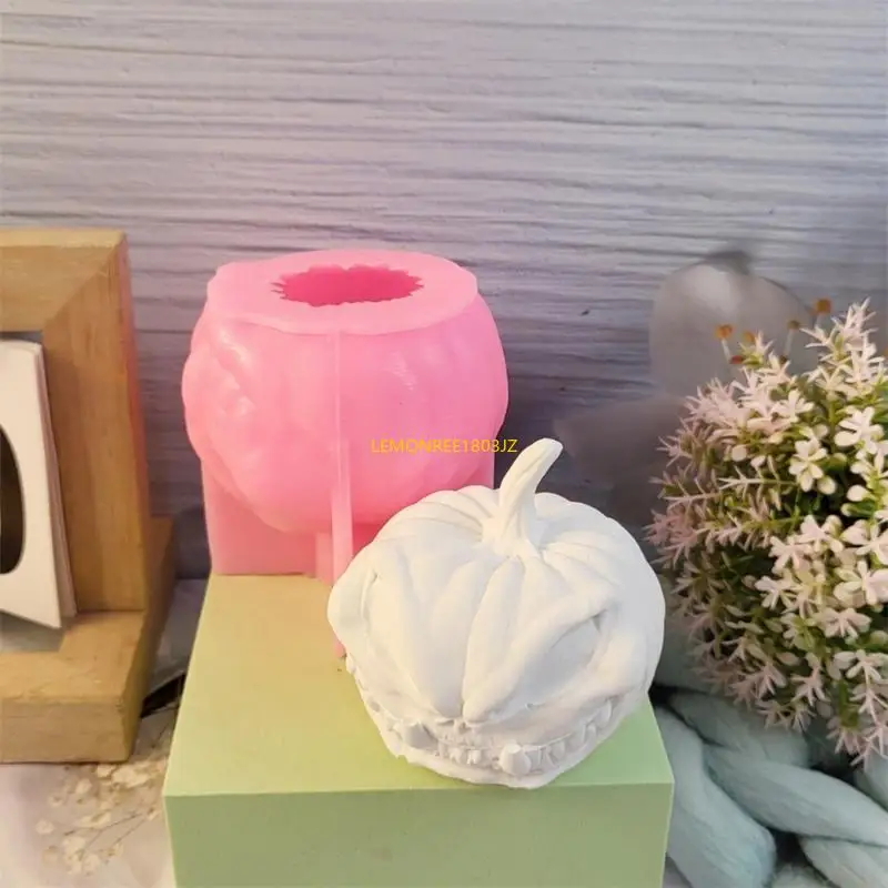 N58C Silicone Mold Bumpkins Cabeça Moldes Halloween Moldes Baking Moldes