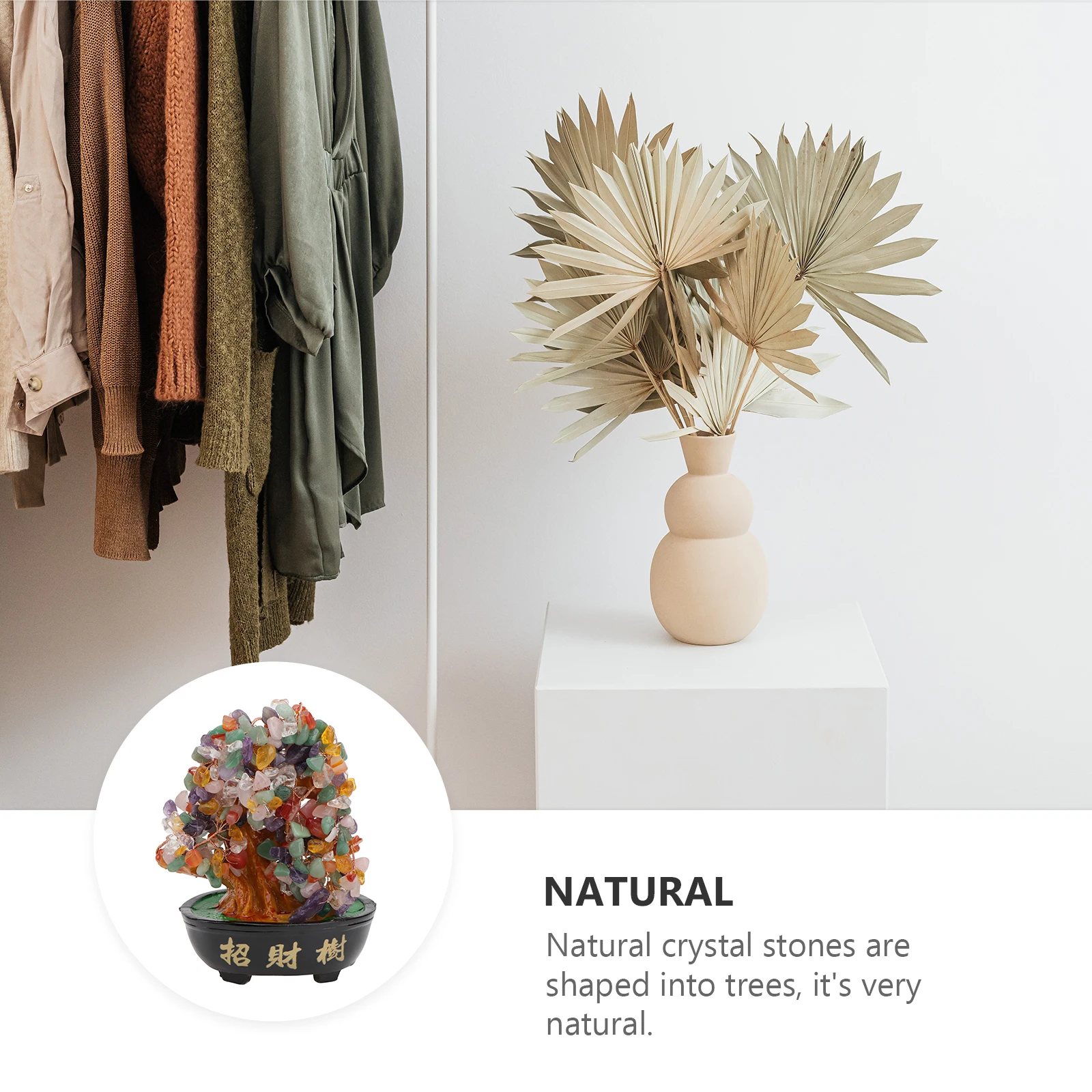 

1pc Crystal Lucky Fortune Ornament Resin Money Tree Desktop Decoration Home Atmosphere Eco Friendly Realistic Modeling Christmas