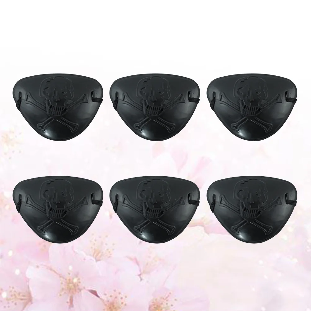 

6pcs Pirate Eye Patch Soft Material Halloween Party Cosplay Prop For Kids Adults Costume Accessory Pirate Printing Patch