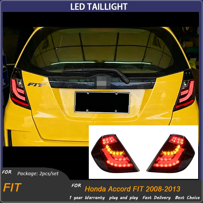 Задний фонарь для Honda Fit Jazz 2008-2010, модифицированный светодиодный задний фонарь, указатель поворота, стоп-сигнал, автомобильные аксессуары
